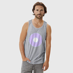 Майка мужская хлопок Наслоение окружностей по кругу, цвет: меланж — фото 2