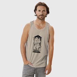 Майка мужская хлопок Символы биржи бык и медведь, цвет: миндальный — фото 2