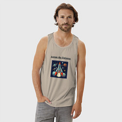 Майка мужская хлопок Across the Universe for ever, цвет: миндальный — фото 2