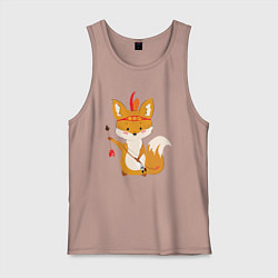 Майка мужская хлопок Лисёнок лучник, цвет: пыльно-розовый