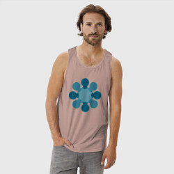 Майка мужская хлопок Фигура из кругов, цвет: пыльно-розовый — фото 2