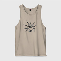 Майка мужская хлопок Liberty statue, цвет: миндальный