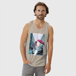 Майка мужская хлопок Хиёри Ики Ято, цвет: миндальный — фото 2