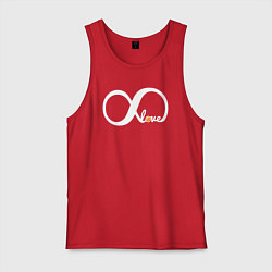 Майка мужская хлопок Бесконечная баскетбольная любовь, цвет: красный