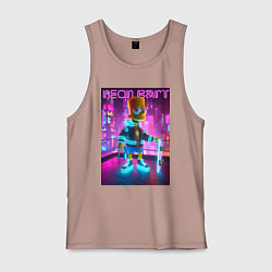 Мужская майка Neon Bart - with skateboard ai art fantasy