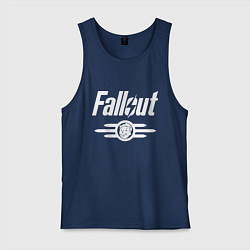 Майка мужская хлопок Fallout - vault 33, цвет: тёмно-синий