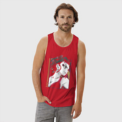 Майка мужская хлопок Клинок рассекающий демонов Даки демон, цвет: красный — фото 2