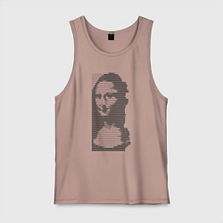 Майка мужская хлопок Mona Lisa text, цвет: пыльно-розовый