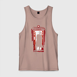 Майка мужская хлопок Tardis red, цвет: пыльно-розовый