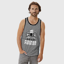 Майка мужская хлопок Пивные друзья навсегда, цвет: черная тельняшка — фото 2