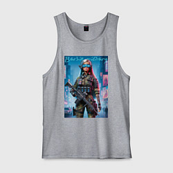Майка мужская хлопок Barbie military - special forces, цвет: меланж