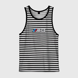 Майка мужская хлопок Amg logo, цвет: черная тельняшка