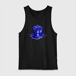 Майка мужская хлопок Tardis ink, цвет: черный