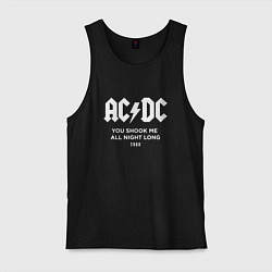 Майка мужская хлопок AC DC - You shook me all night long 1980, цвет: черный