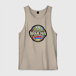 Майка мужская хлопок Моя Армения, цвет: миндальный