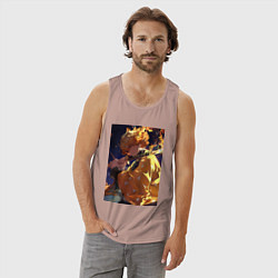 Майка мужская хлопок Клинок, рассекающий демонов Дзэнъицу Агацума охотн, цвет: пыльно-розовый — фото 2