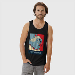 Майка мужская хлопок Иноскэ Хасибира, цвет: черный — фото 2