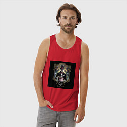 Майка мужская хлопок Юбилейная - Скелеты в шкафу, цвет: красный — фото 2