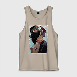 Майка мужская хлопок Магическая битва Маки Дзэнин, цвет: миндальный