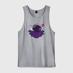 Майка мужская хлопок Любовь из космоса - peace v, цвет: меланж