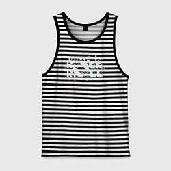 Майка мужская хлопок Виниловый рок-н-ролл, цвет: черная тельняшка