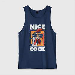 Майка мужская хлопок Nice cock, цвет: тёмно-синий