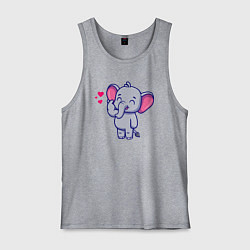 Майка мужская хлопок Влюблённый слонёнок, цвет: меланж