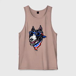 Майка мужская хлопок Американский пёсик, цвет: пыльно-розовый