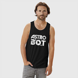 Майка мужская хлопок Astro bot logo, цвет: черный — фото 2