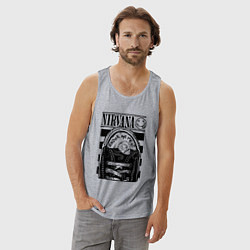 Майка мужская хлопок Nirvana grunge rock, цвет: меланж — фото 2