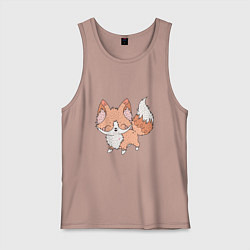 Майка мужская хлопок Лисичка Фокс, цвет: пыльно-розовый