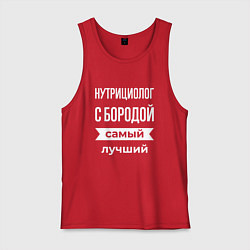 Майка мужская хлопок Нутрициолог с бородой, цвет: красный