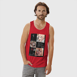 Майка мужская хлопок Марин Китагава коллаж, цвет: красный — фото 2