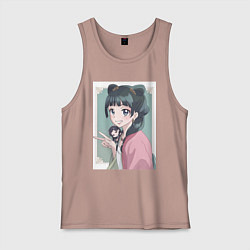 Майка мужская хлопок Монолог фармацевта Маомао чиби, цвет: пыльно-розовый