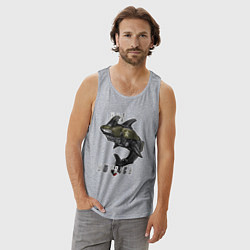 Майка мужская хлопок Мото животное, цвет: меланж — фото 2