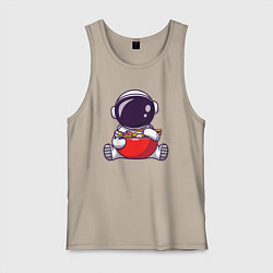 Майка мужская хлопок Космический рамен, цвет: миндальный