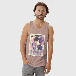 Майка мужская хлопок Магическая битва Тодзи Фусигуро сильнейший, цвет: пыльно-розовый — фото 2