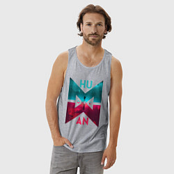 Майка мужская хлопок Once human logotype, цвет: меланж — фото 2