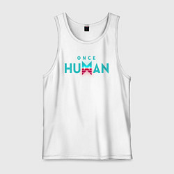 Майка мужская хлопок Once human logo, цвет: белый