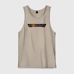 Майка мужская хлопок Stormgate logo, цвет: миндальный