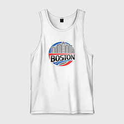 Майка мужская хлопок City Boston, цвет: белый