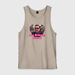 Майка мужская хлопок Michael Scott its Breatney B*tch - the office, цвет: миндальный