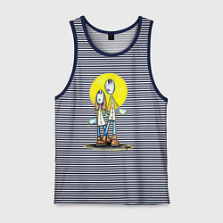 Майка мужская хлопок Чудики, цвет: синяя тельняшка