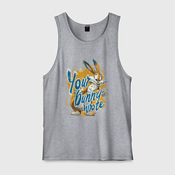 Майка мужская хлопок Your bunny wrote sign, цвет: меланж