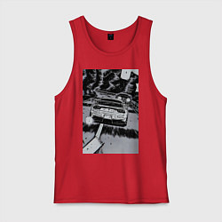 Майка мужская хлопок Авто jdm, цвет: красный