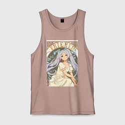 Майка мужская хлопок Провожающая в последний путь Фрирен эльф, цвет: пыльно-розовый