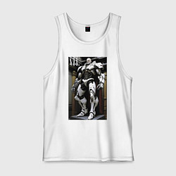 Майка мужская хлопок Ленин киборг - нейросеть, цвет: белый