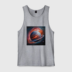 Майка мужская хлопок Огненная планета, цвет: меланж