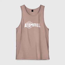 Майка мужская хлопок Atomfall logo, цвет: пыльно-розовый