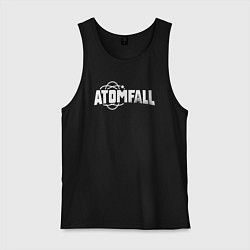 Майка мужская хлопок Atomfall logo, цвет: черный